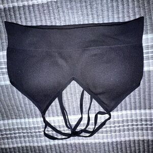 Aerie Black Bandeau Top